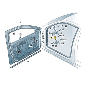Петля дверь prawy-dolny skoda superb iii оригинальный номер фото №1