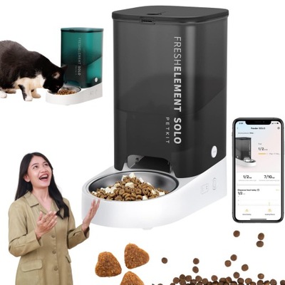 Automatyczny Dozownik Karmy dla Kotów i Psów, 2.4G WiFi PETKIT 3L czarny