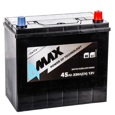 АККУМУЛЯТОР 12V 45AH 330A P+ EFB 4MAX CIENKIE СТОЕК