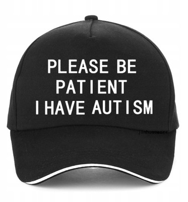 Czapka Please Be Patient I Have Autism Czarna dla osób z autyzmem