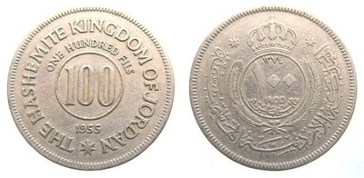 B351. JORDANIA, 100 FILSÓW, 1955