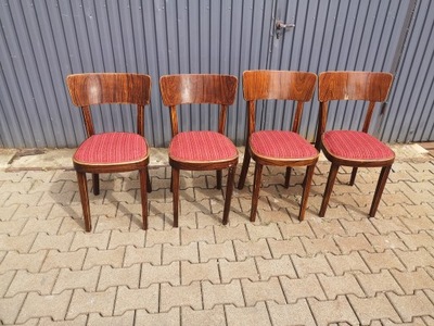 4 Krzesła Art Deco sygn. Thonet - orzech