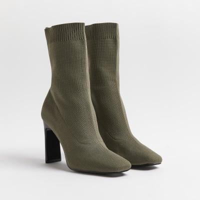 River Island NH2 vkw KHAKI BOTKI NA OBCASACH DZIANINA 40