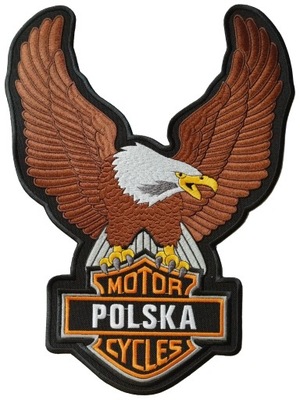 VAR naszywka MOTOR CYCLES POLAND orzeł 25 x 32cm KOLOR