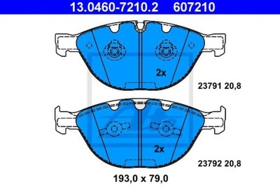 ATE 13.0460-7210.2 КОЛОДКИ ТОРМОЗНЫЕ ПЕРЕД BMW E60/E61/E65/E63 3,0-6,0 04-10