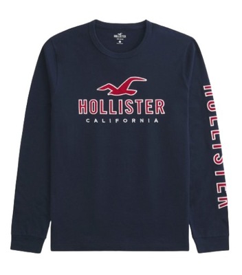 lekka bluza Abercrombie Hollister longsleeve XL granatowa