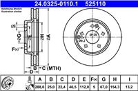 ATE DISKU STABDŽIŲ PRIEK. 288X25 V POWER DISC MERCEDES C CL203 