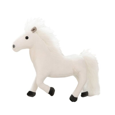 Piękny pluszowy koń Realistyczny biały koń