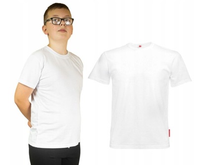 Biała koszulka dla chłopca krótki rękaw WF PL 140