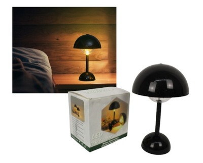 Lampka na biurko LED Grzybek czarny 16x9 cm