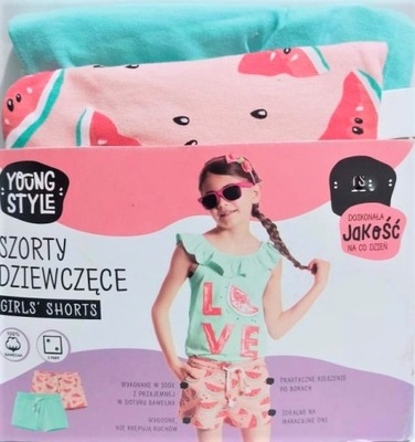 Krótkie spodenki szorty YOUNG STYLE 2 pack r. 116