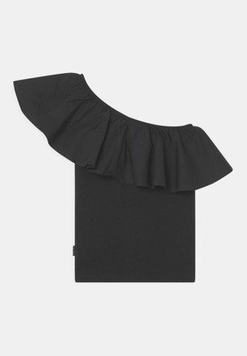Bluzka na jedno ramie, czarna z falbaną MOLO 146/152