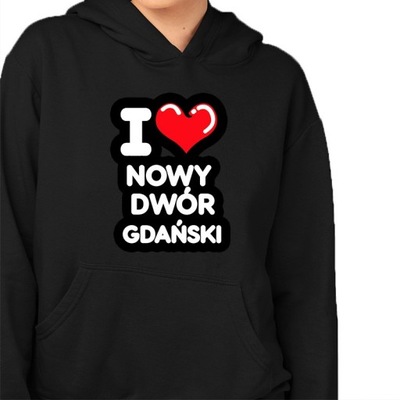bluza z kapturem KK-CZ kocham Nowy Dwór Gdański