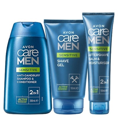 Avon Care Men Sensitive Zestaw [Żel Balsam Szampon