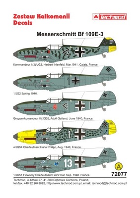 72077 Messerschmitt Bf 109E-3 1940-41