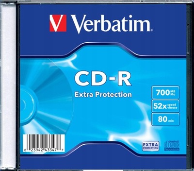 Verbatim CD-R 700MB 52X SINGLE SC, 43347