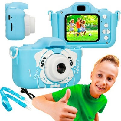 Extralink Kids Camera H28 Single Niebieski | Aparat cyfrowy | 1080P 30fps,