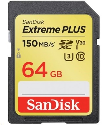 SANDISK 64GB SD SDXC Class 10 EXTREME 150MBs UHS-3