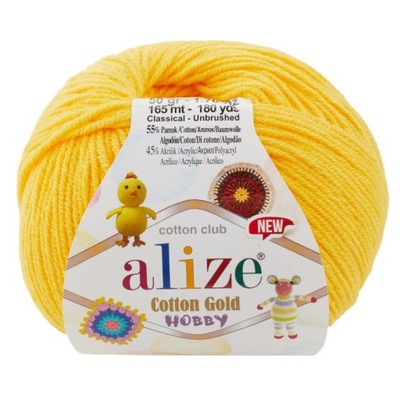 Alize Cotton Gold Hobby 216 Żółty