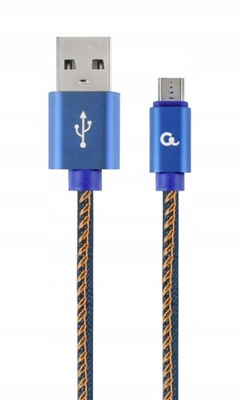 Kabel USB - USB micro 2.0 1m Gembird premium jean