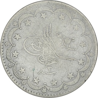 6.fu.TURCJA, ABDUL HAMID II, 20 PIASTRÓW 1878
