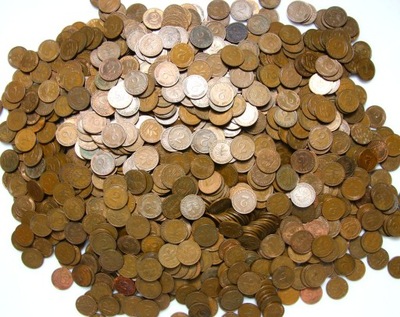 Niemcy RFN - monety - 2 Pfennig 1950-1968 - BRĄZ - zestaw 100 sztuk monet