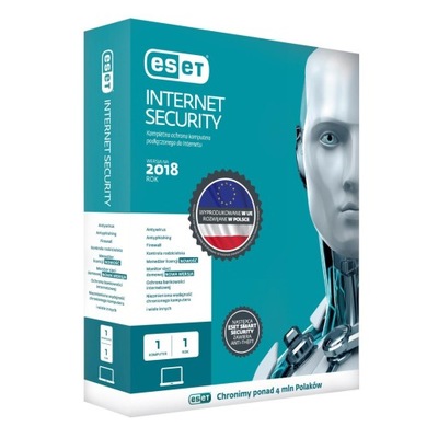 Oprogramowanie ESET Internet Security dla 1 komputera - przedłużenie licenc