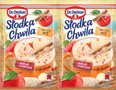 Dr. Oetker Mleczny Ryż z jabłkami i cynamonem2x58g