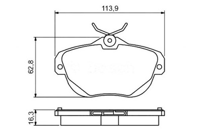 BE114B BOSCH KLOCEK ГАЛЬМІВНИЙ КОМПЛЕКТ. ЗАД , ПІДХОДИТЬ DO: CITROEN C6 2.2D-3.0D 09