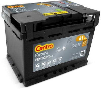 АККУМУЛЯТОР CENTRA FUTURA 12V 61AH 600A CA612 - 3 ГОДА ГАРАНТИИ