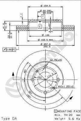 ДИСК HAM. ПЕРЕД NISSAN ALMERA 00- PRIMERA P10/11