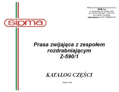 SIPMA Z-590, Z-590/1 - KATALOG PIEZAS DE REPUESTO  