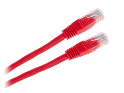 Patchcord kabel UTP 8c wtyk-wtyk 0,5m CCA czerwony