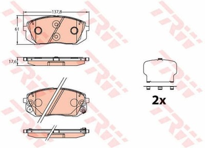 КОЛОДКИ HAM. HYUNDAI I40 15- GDB3640/TRW