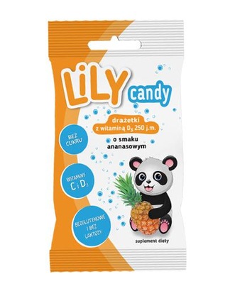 Lily Candy Drażetki z witaminą D3 o smaku ananasowym bez cukru 40 g