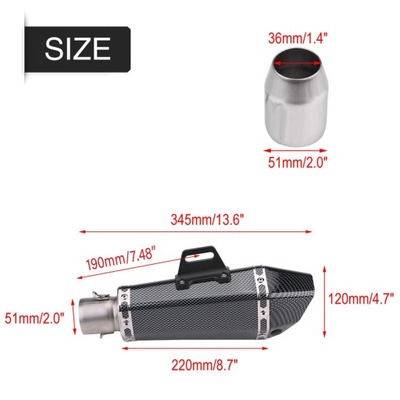 51MM UNIVERSAL SILENCER OUTLET MOTOCYKLA FROM  