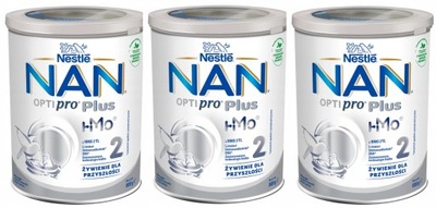 3x Mleko modyfikowane NAN 2 Optipro Plus 800g