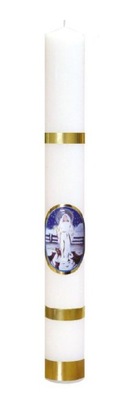 Świeca Gromnica - biała 40 x 4 cm.
