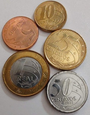 0528 - Zestaw 5 monet Brazylia 2022
