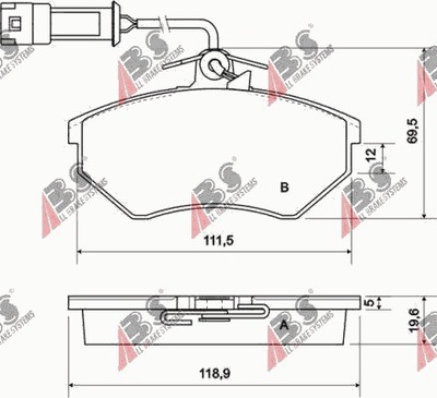 КОЛОДКИ ГАЛЬМІВНІ AUDI 100 82-90 Z ДАТЧИК.