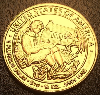 USA ,10 dolarów 2008 , Liberty Martina van Burena, 1/2 Uncji złota ,kopia