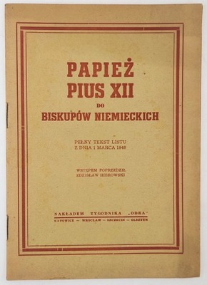 Papież Pius XII do biskupów niemieckich