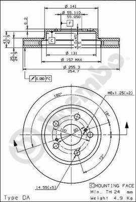 ДИСК ТОРМОЗНОЙ ПЕРЕД TOYOTA CARINA E 1992- 1997