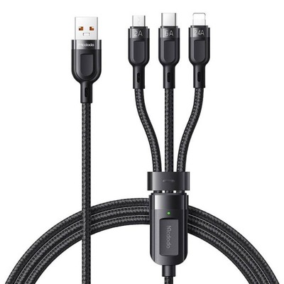 Kabel 3w1 USB do USB-C / Lightning / Micro USB, Mcdodo CA-0930, 6A, 1.2m (c