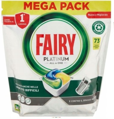 FAIRY PLATINUM KAPSUŁKI DO ZMYWARKI ALLin ONE LEMON 73szt