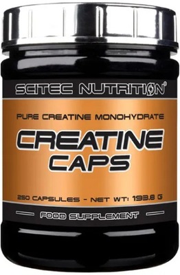 CREA CAPS 250KAPS SCITEC KREATYNA MONOHYDRAT SIŁA MASA PRZYROSTY CREATINE