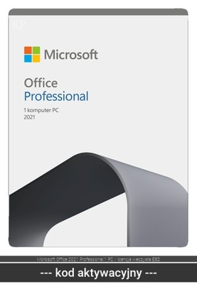 Microsoft Office 2021 Professional 1 PC / licencja wieczysta ESD