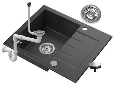 ZLEWOZMYWAK GRANITOWY OCIEKACZ SYFON TINOS GRANIT