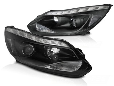 ŽIBINTAI PRIEKINIAI FORD FOCUS MK3 11-10.14 LED JUODI 