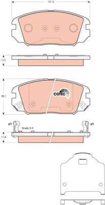 КОЛОДКИ ТОРМОЗНЫЕ - КОМПЛЕКТ COTEC GDB3409